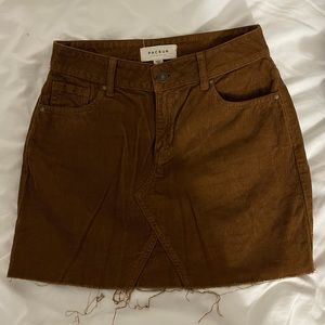 PACSUN BROWN CORDUROY MINI SKIRT